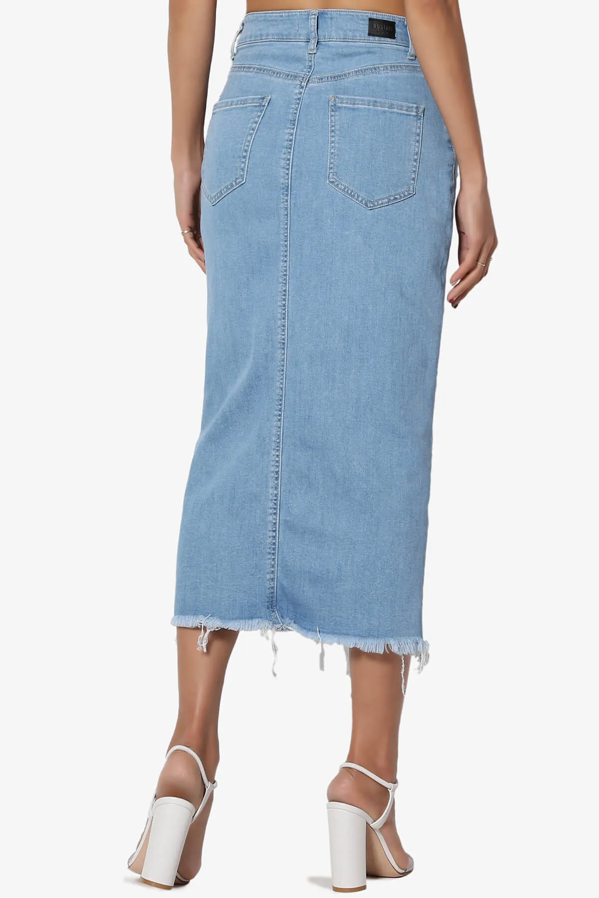 Dessie Buttoned Midi Denim Skirt