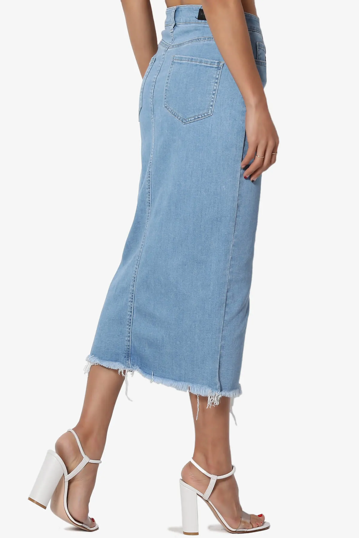 Dessie Buttoned Midi Denim Skirt