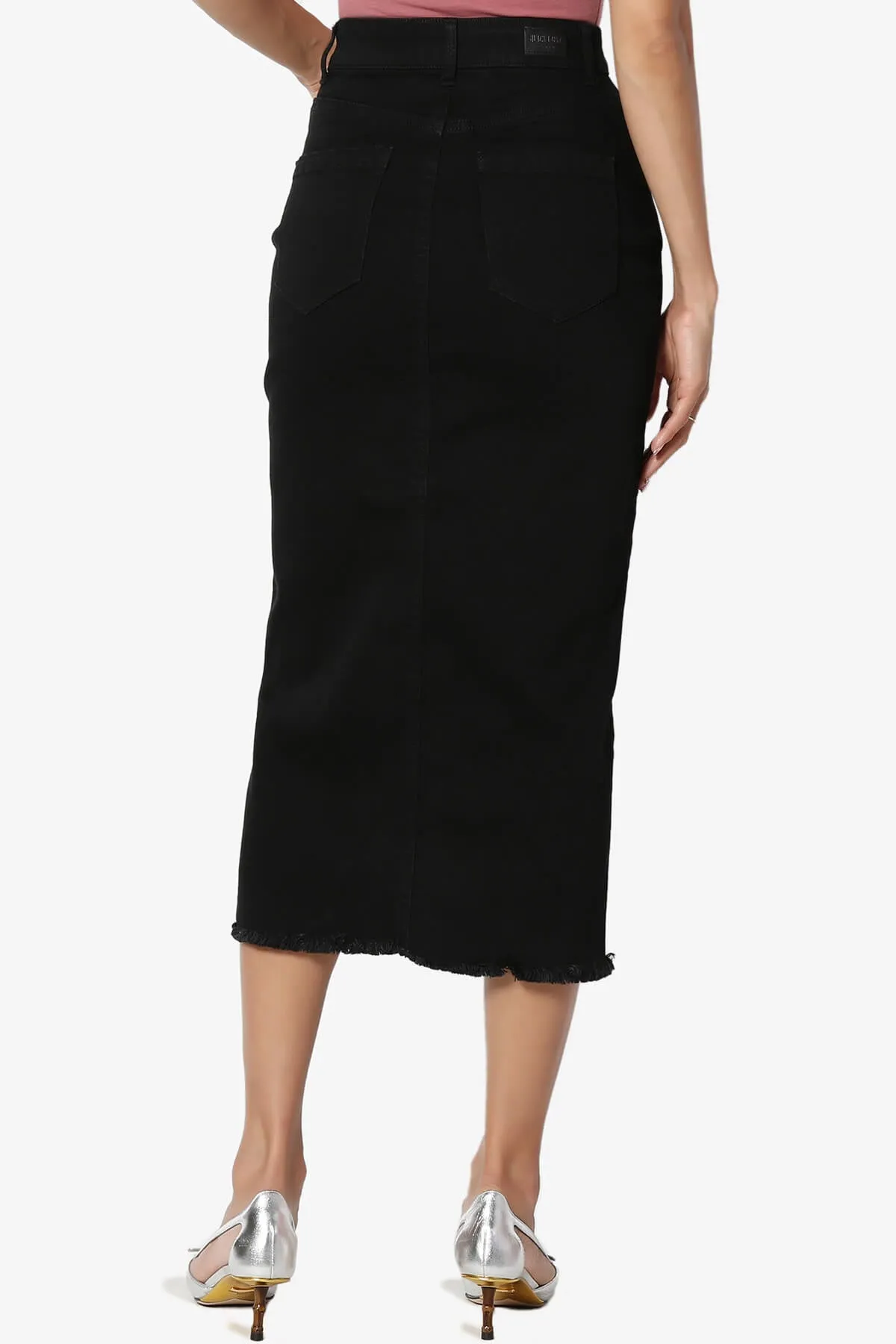 Dessie Buttoned Midi Denim Skirt