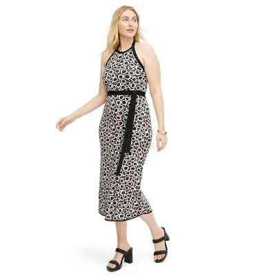 Diane von Furstenberg Women's Halter Tie Summer Casual Midi Dress