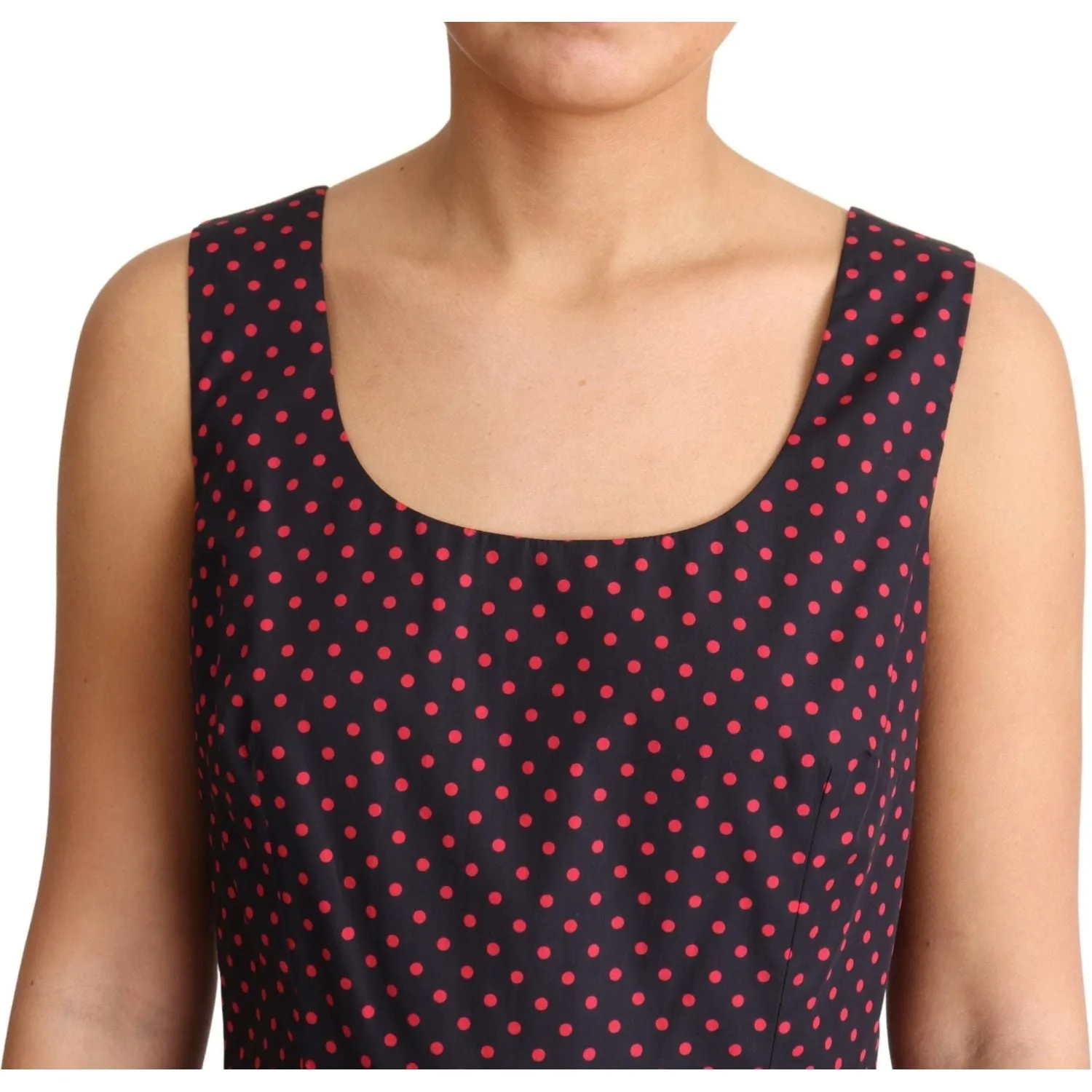 Dolce & Gabbana Chic Polka Dotted A-Line Sleeveless Dress