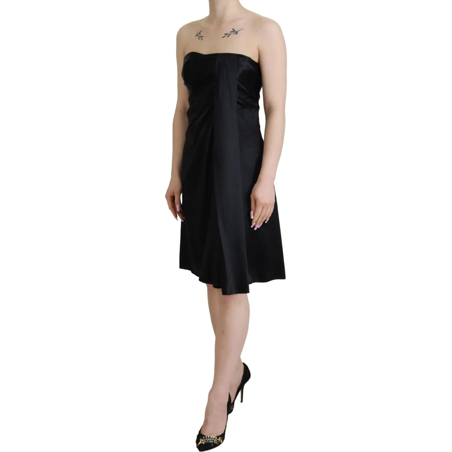 Dolce & Gabbana Elegant Black Silk Mini Sleeveless Dress