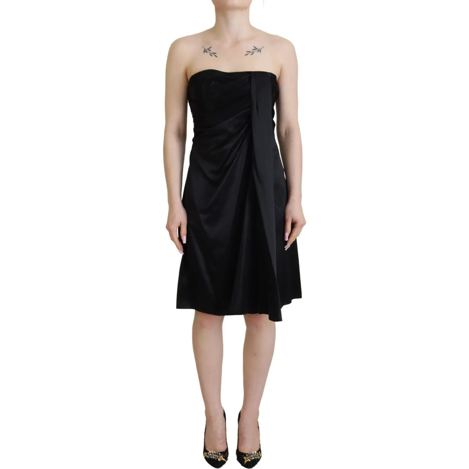 Dolce & Gabbana Elegant Black Silk Mini Sleeveless Dress