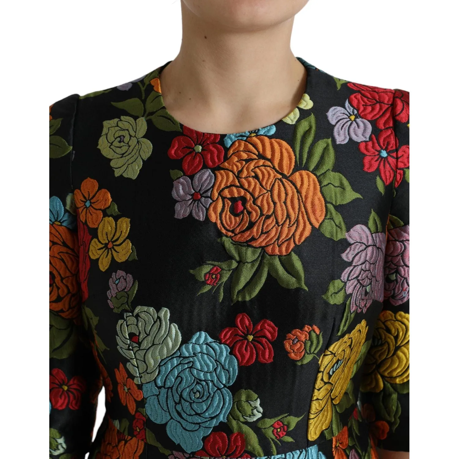 Dolce & Gabbana Elegant Floral Embroidered Pencil Dress