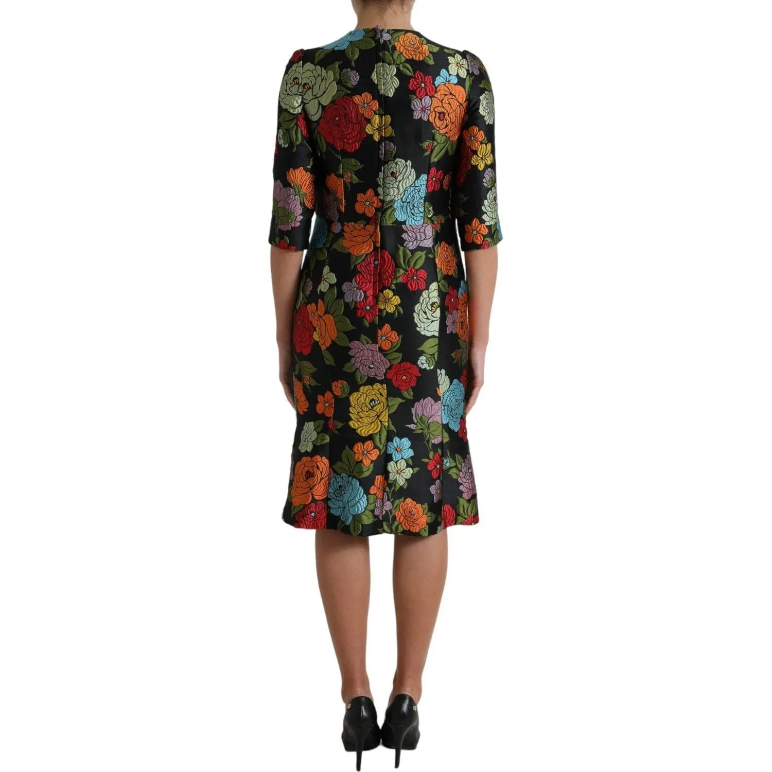 Dolce & Gabbana Elegant Floral Embroidered Pencil Dress