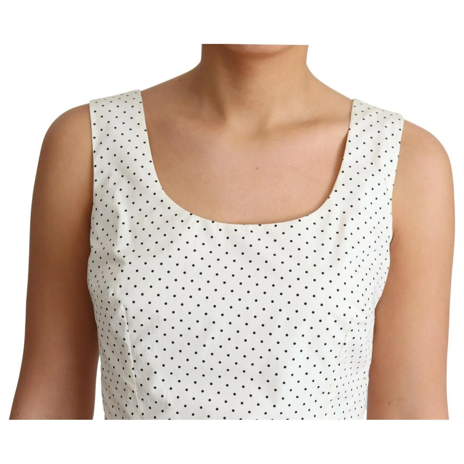 Dolce & Gabbana Elegant Sleeveless A-Line Polka Dotted Dress