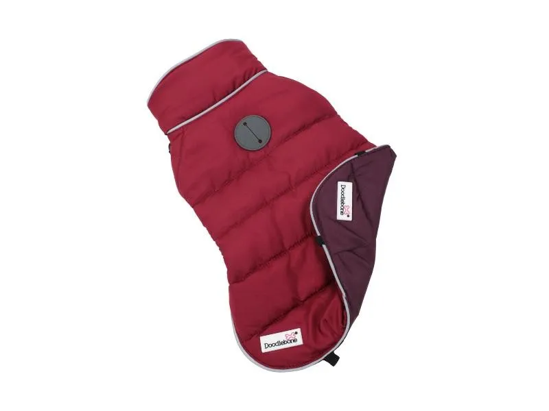 Doodlebone Puffer Jacket Punch & Burgundy Size 1-3