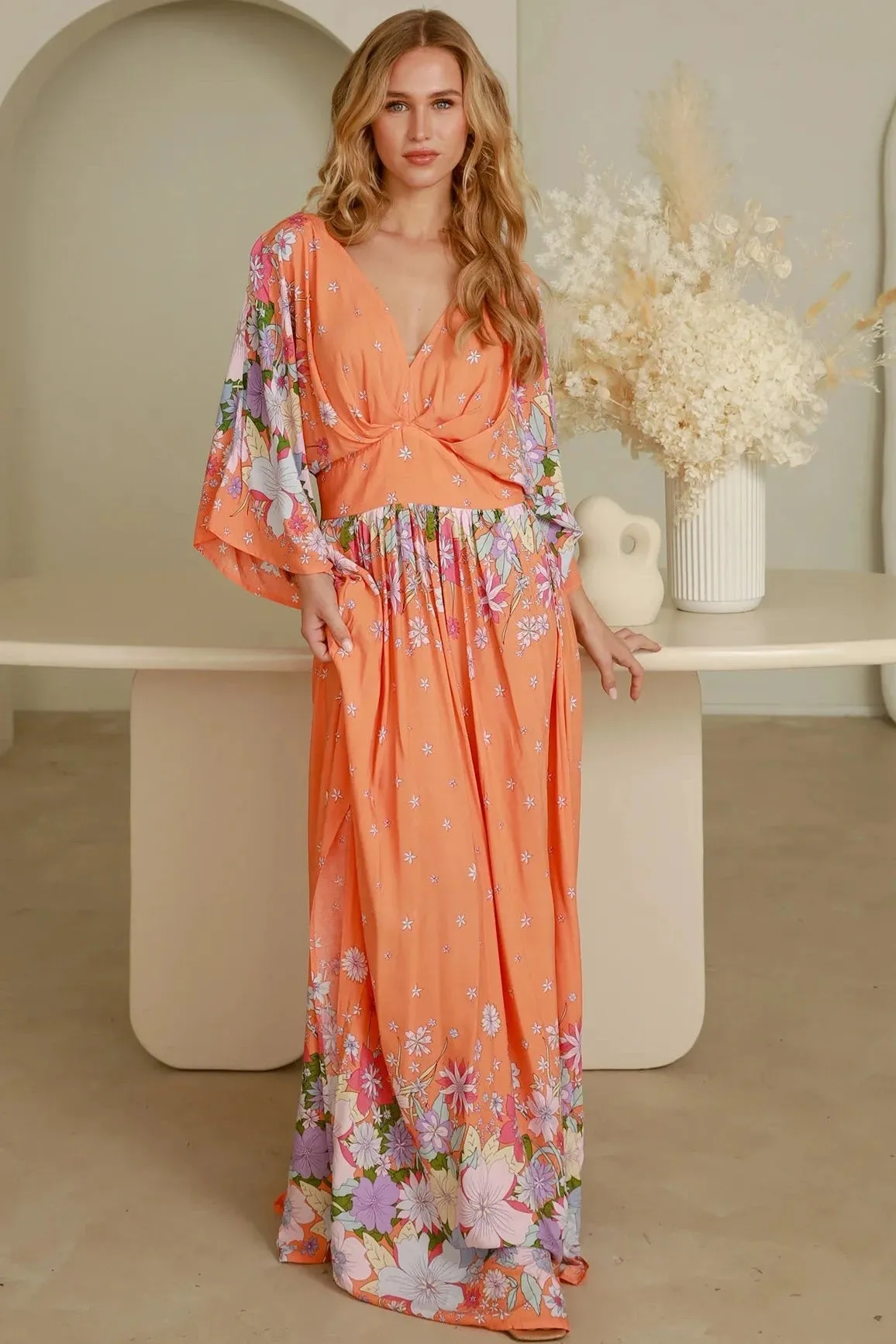 ELOISE V-NECK MAXI DRESS