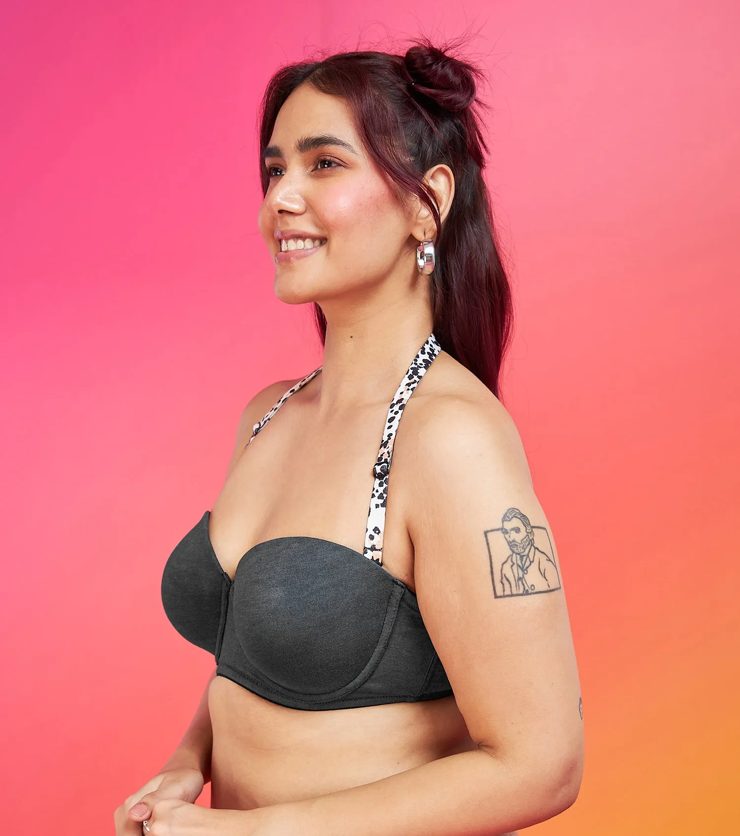 Enamor XO Graphite Wired Padded Strapless Bra - Kimmie