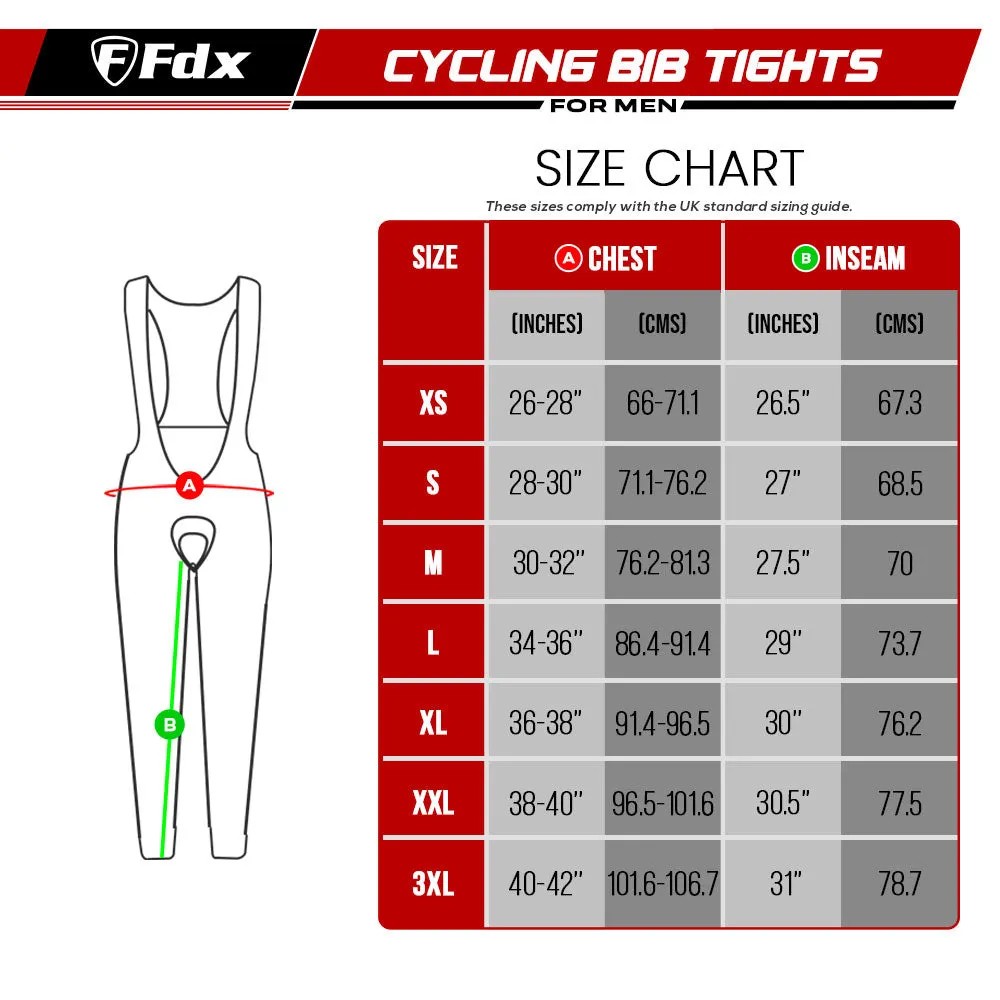 Fdx Equin Men's & Boy's White Thermal Padded Cycling Bib Tights