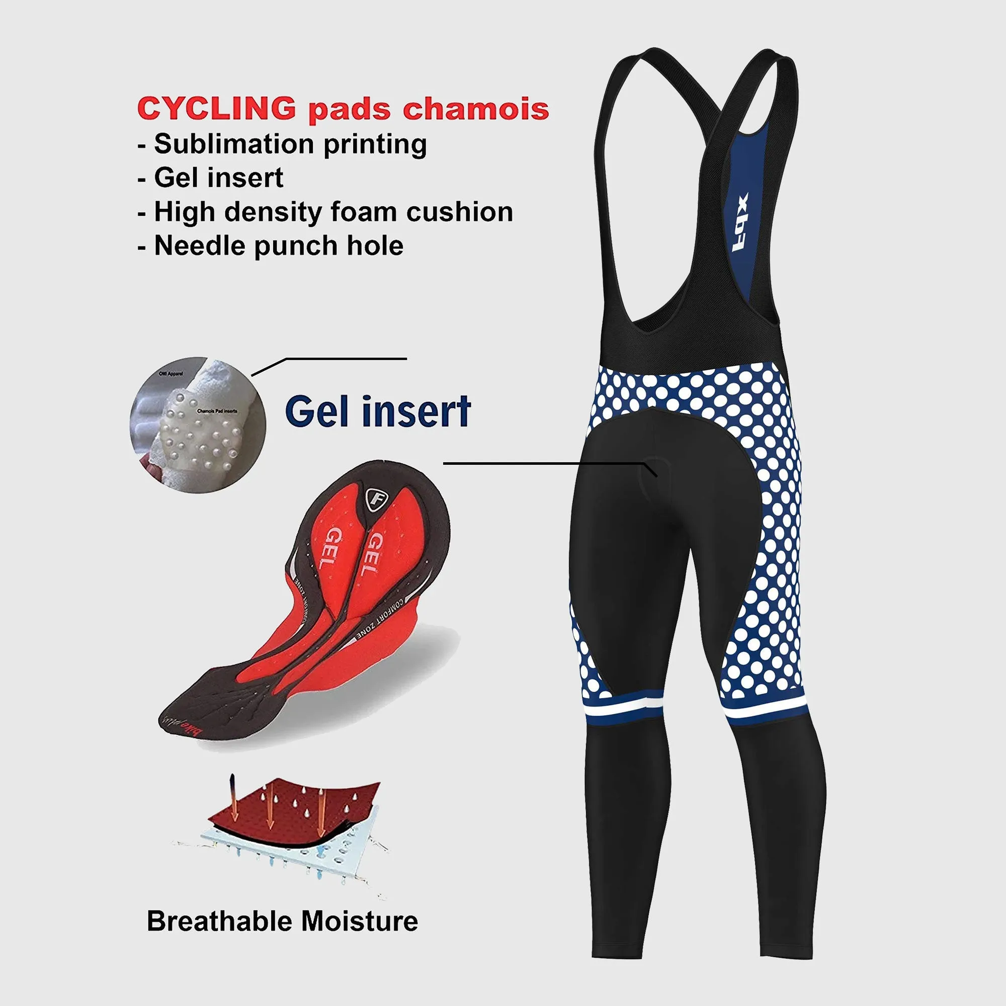 Fdx Equin Men's & Boy's White Thermal Padded Cycling Bib Tights