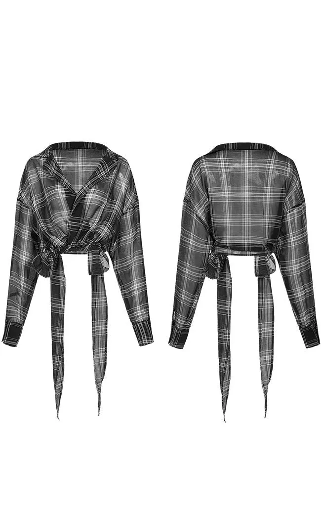 Fiendish Shadows Sheer Shirt | White Plaid