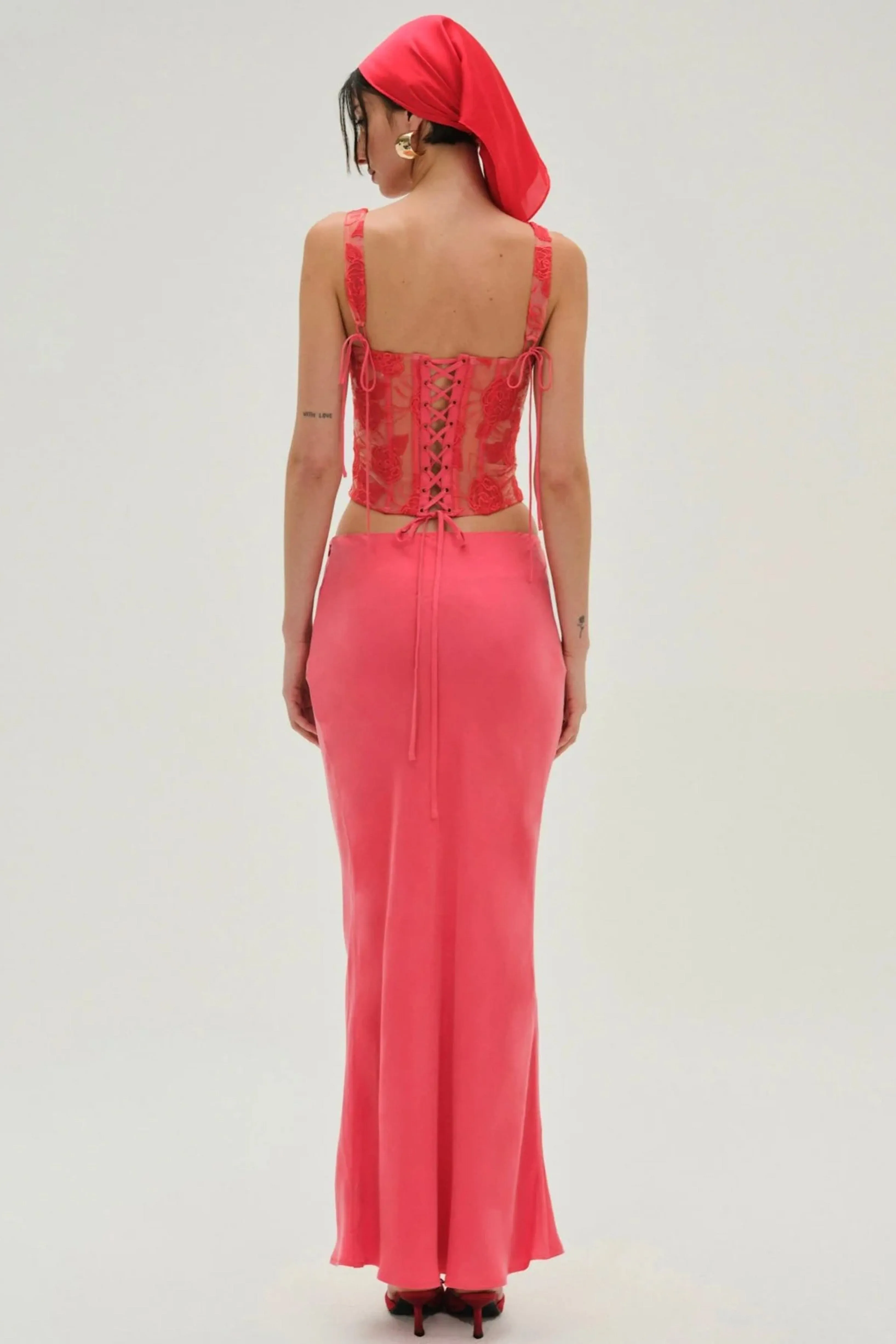 FOR LOVE & LEMONS | Lena Maxi Skirt - Red