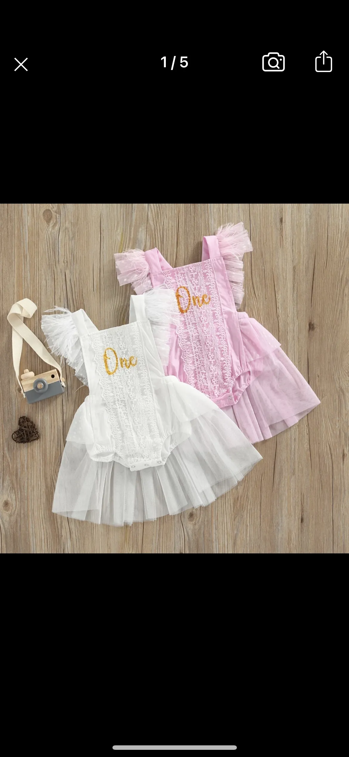 Girls First Birthday Lace “One” Romper - Pink