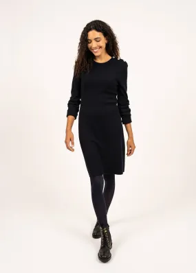 Grande Marée jumper dress - plain, in wool (NAVY)