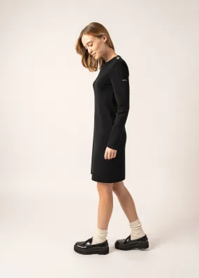 Grande Marée jumper dress - plain, in wool (NOIR)