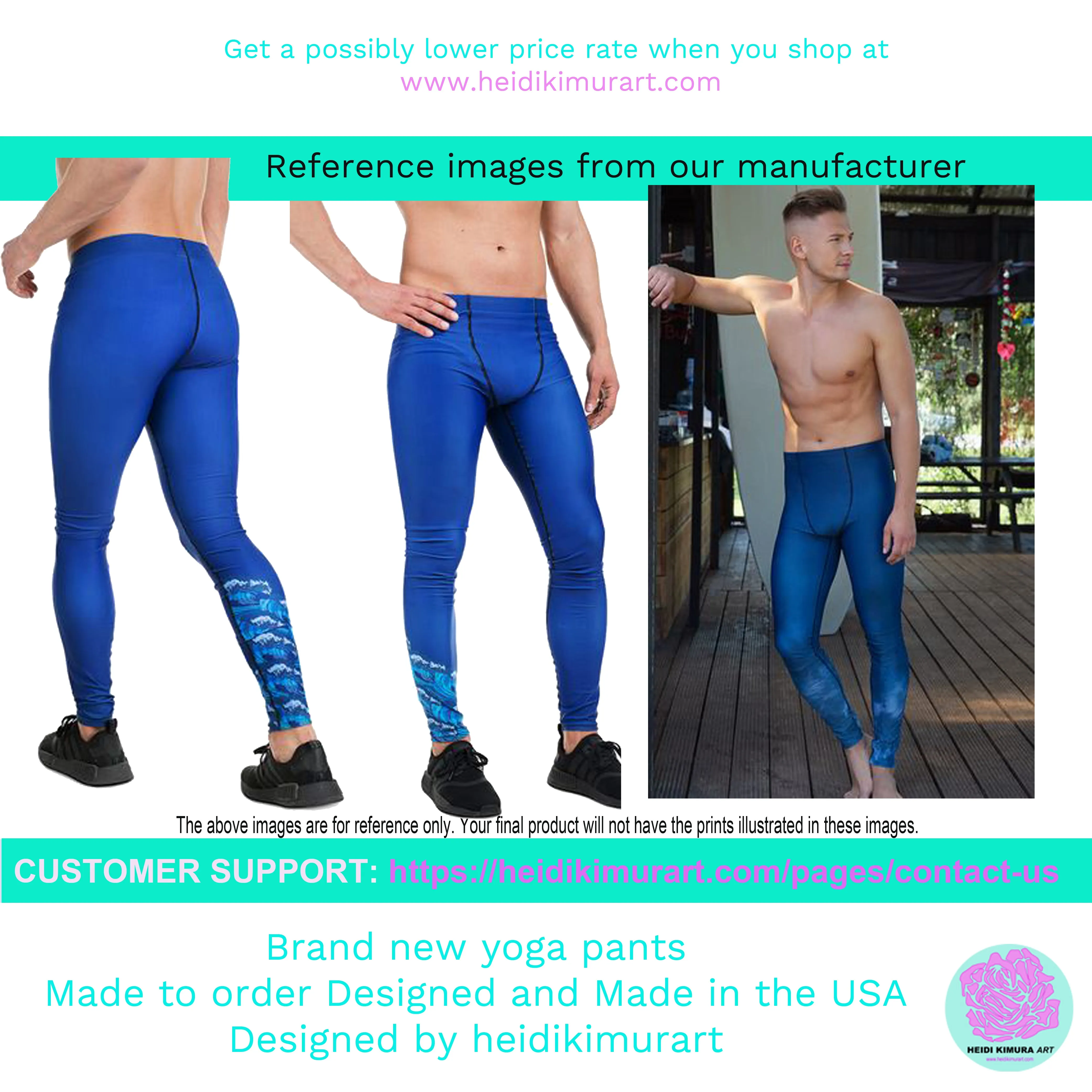 Green Solid Color Men's Leggings, Simplistic Pastel Run Tights Meggings For Men - Made in USA/EU