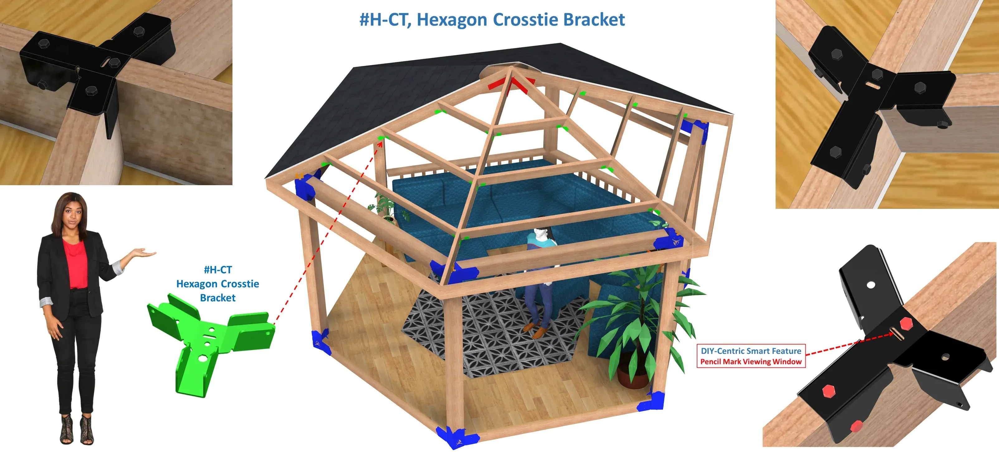 Hexagon CrossTie Bracket