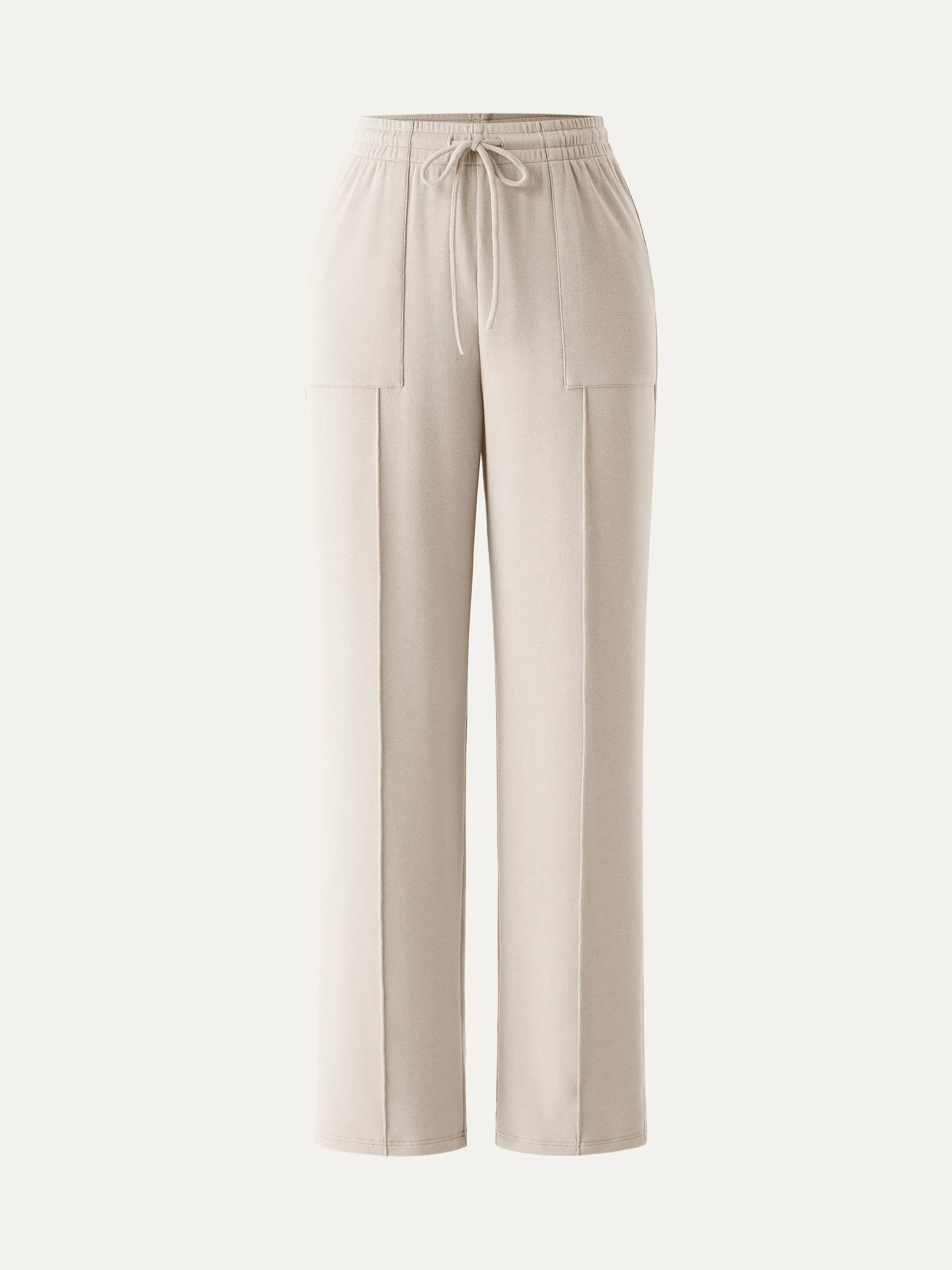 High Waisted Patch Pocket Drawstring Pant