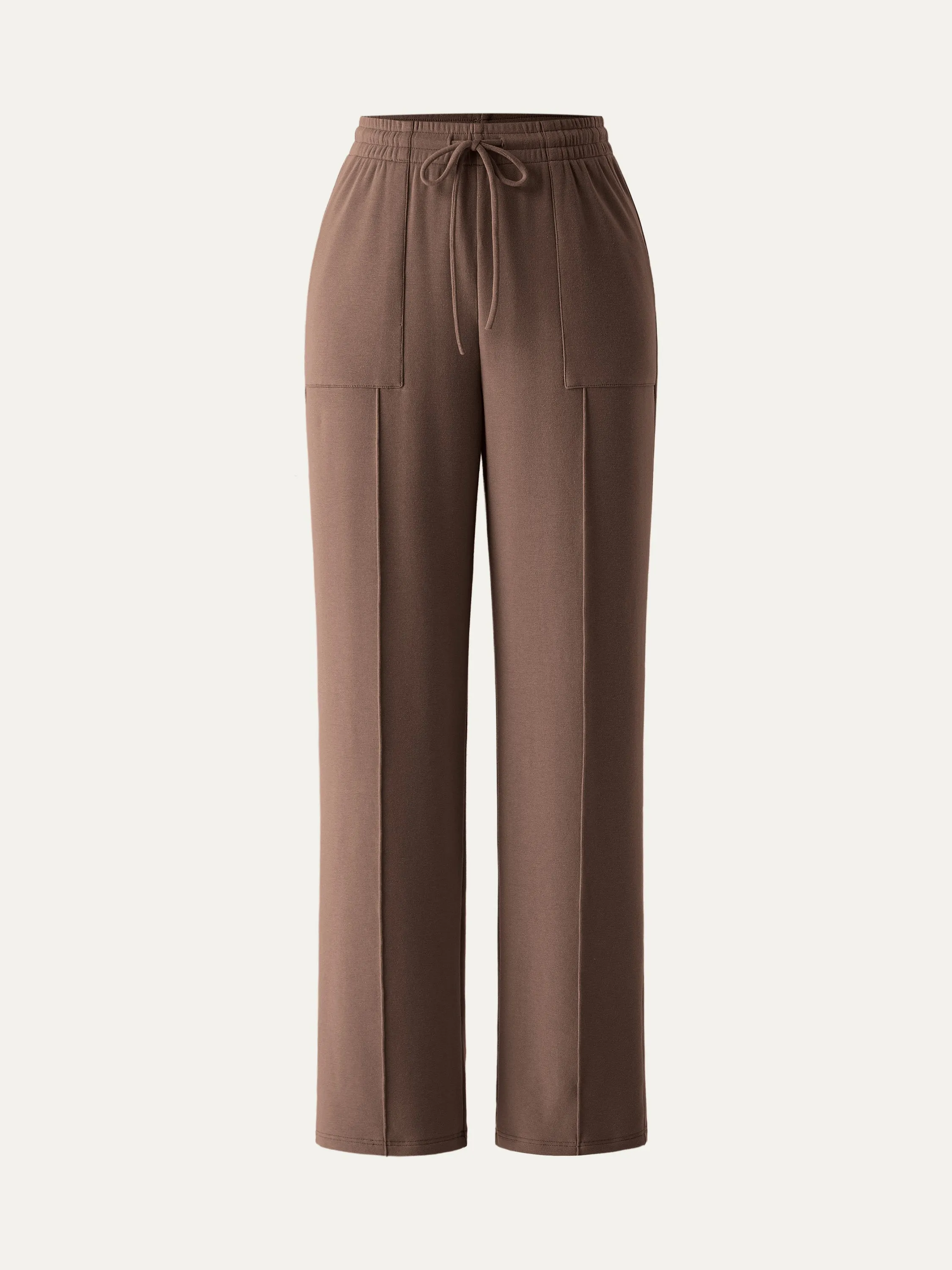 High Waisted Patch Pocket Drawstring Pant