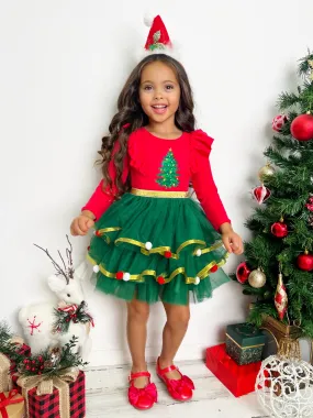 Holiday Cheers Christmas Tree Tutu Dress