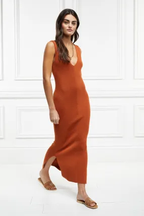 Holland Cooper Kensington Sleeveless Dress in Rust