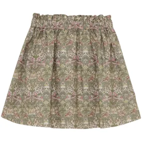 Huttelihut Deep Lichen Green Skirt In Liberty Fabric