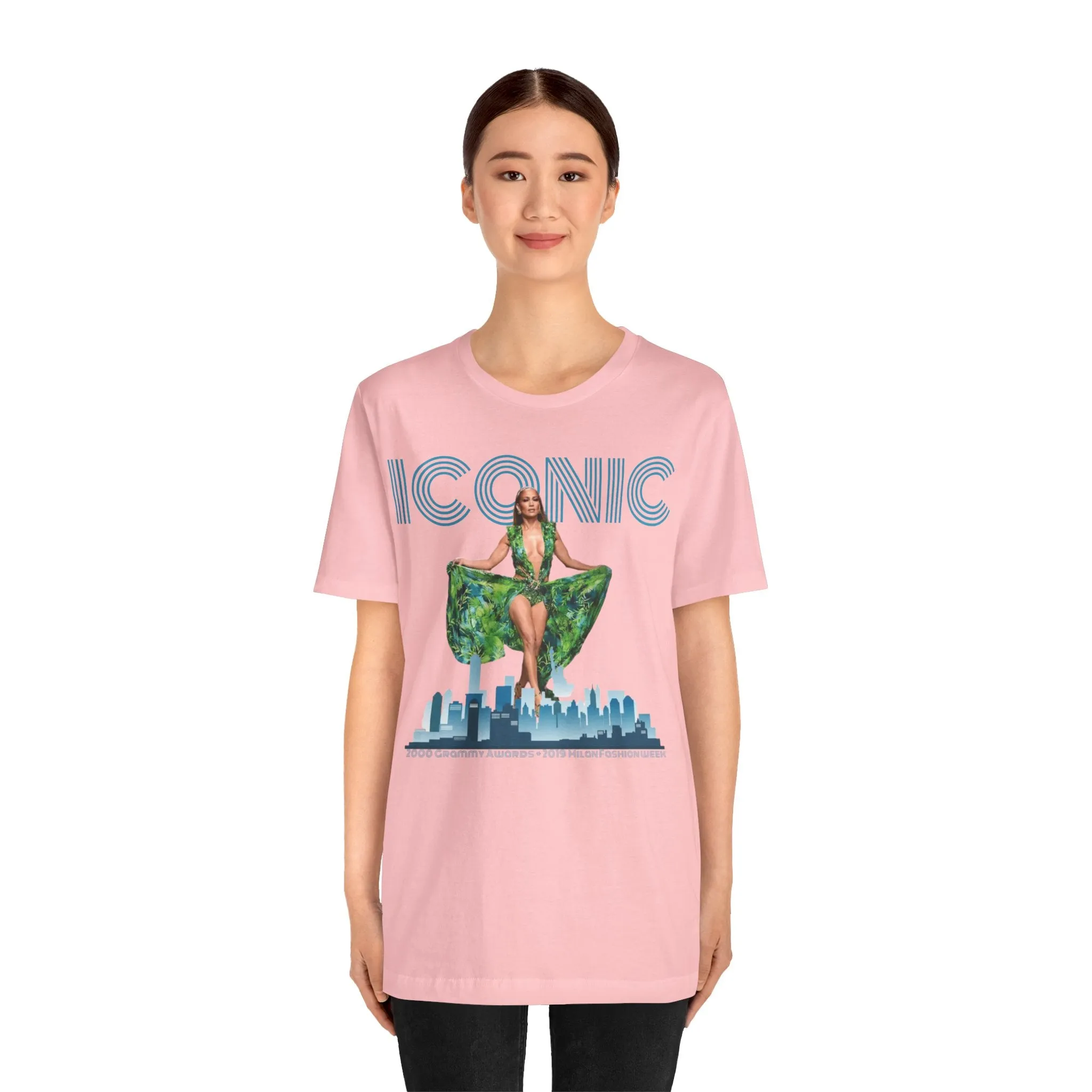 ICONIC 2000 & 2019 JLO Green Versace Dress Unisex Jersey Tee