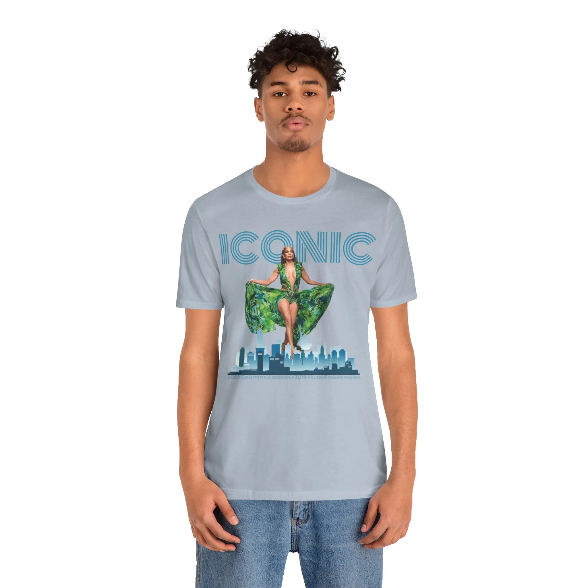 ICONIC 2000 & 2019 JLO Green Versace Dress Unisex Jersey Tee