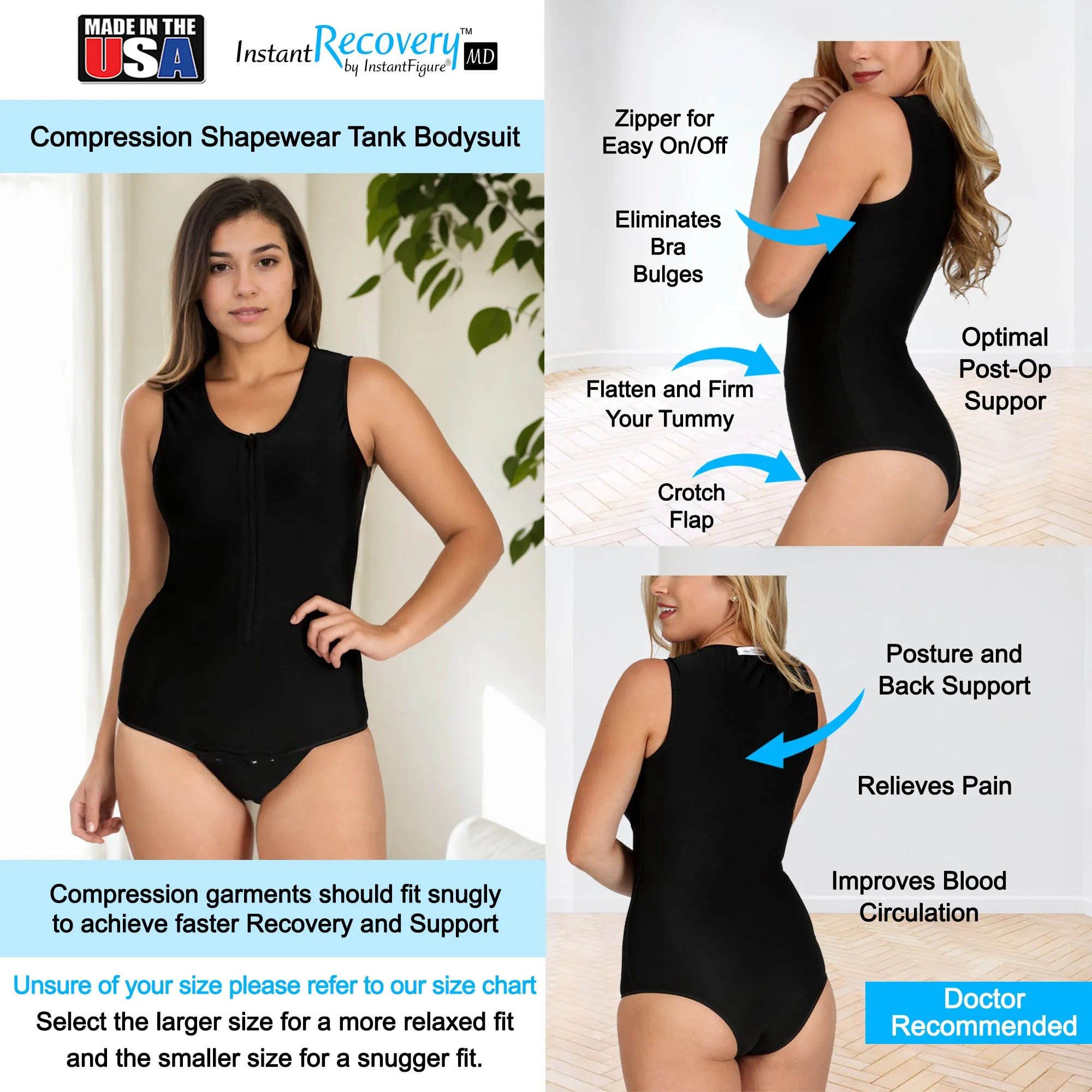 InstantRecoveryMD Compression Shapewear Tank Bodysuit MD210