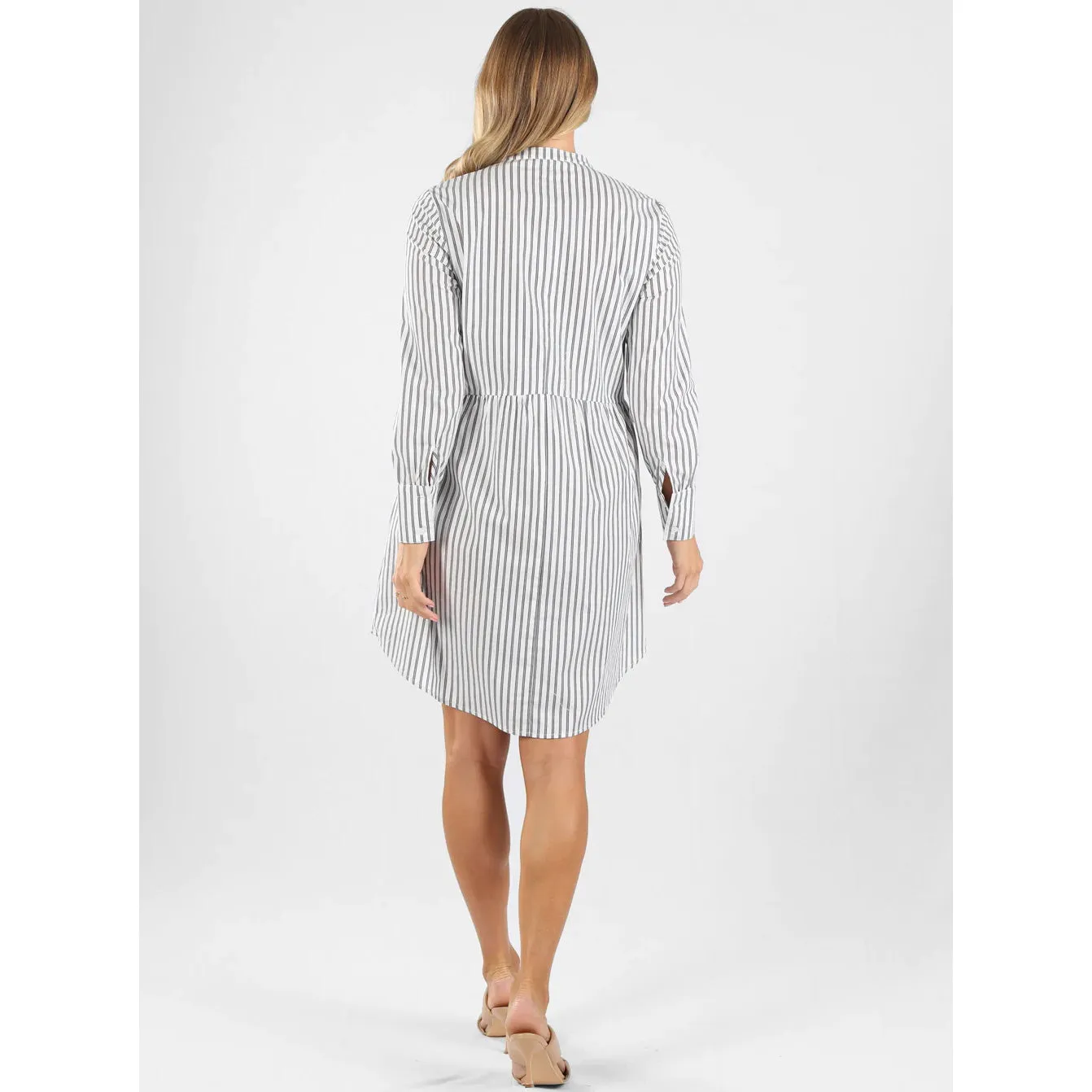 Iris Maternity & Nursing Dress - Navy Stripes (Small)