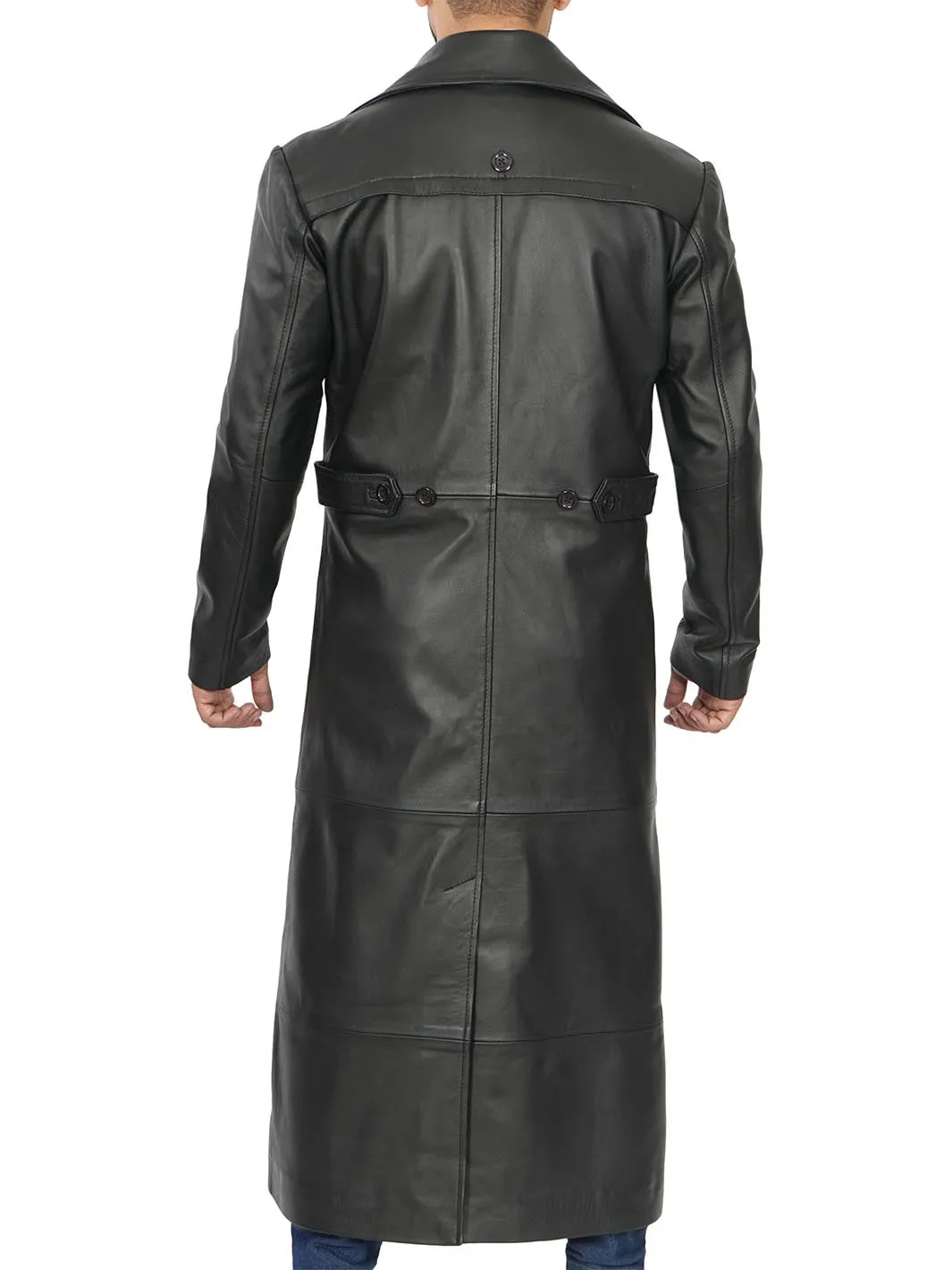 Jackson Men's Black Leather Long Coat