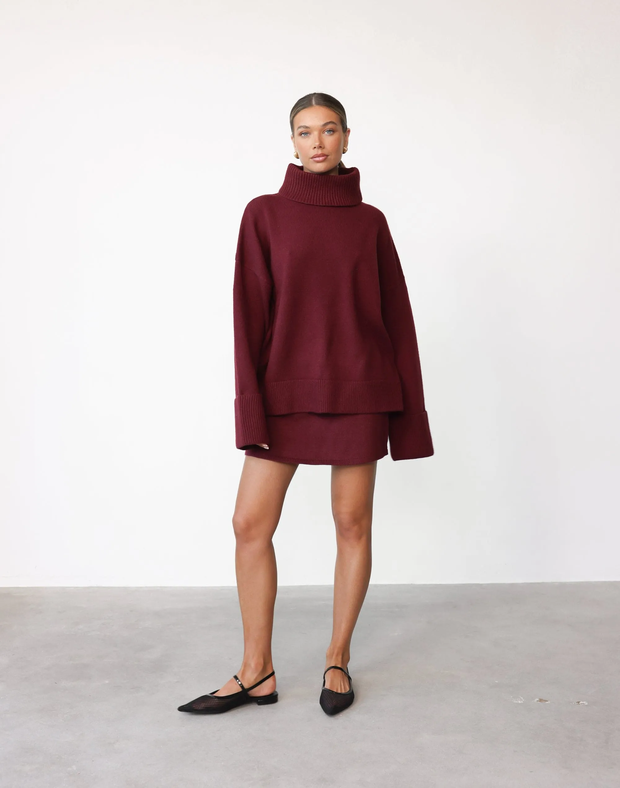 Joey Mini Skirt (Wine)