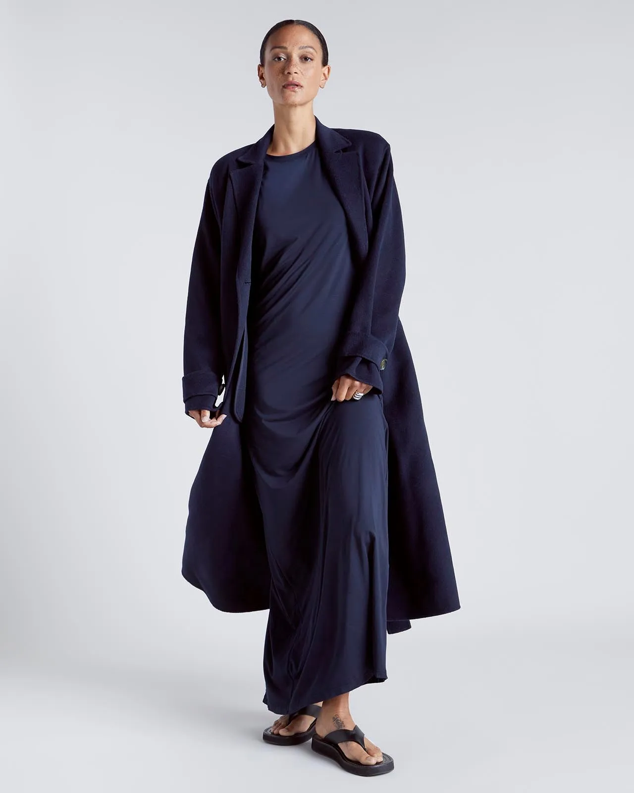 Kate Young x Splendid Silk-Modal Long Sleeve Dress