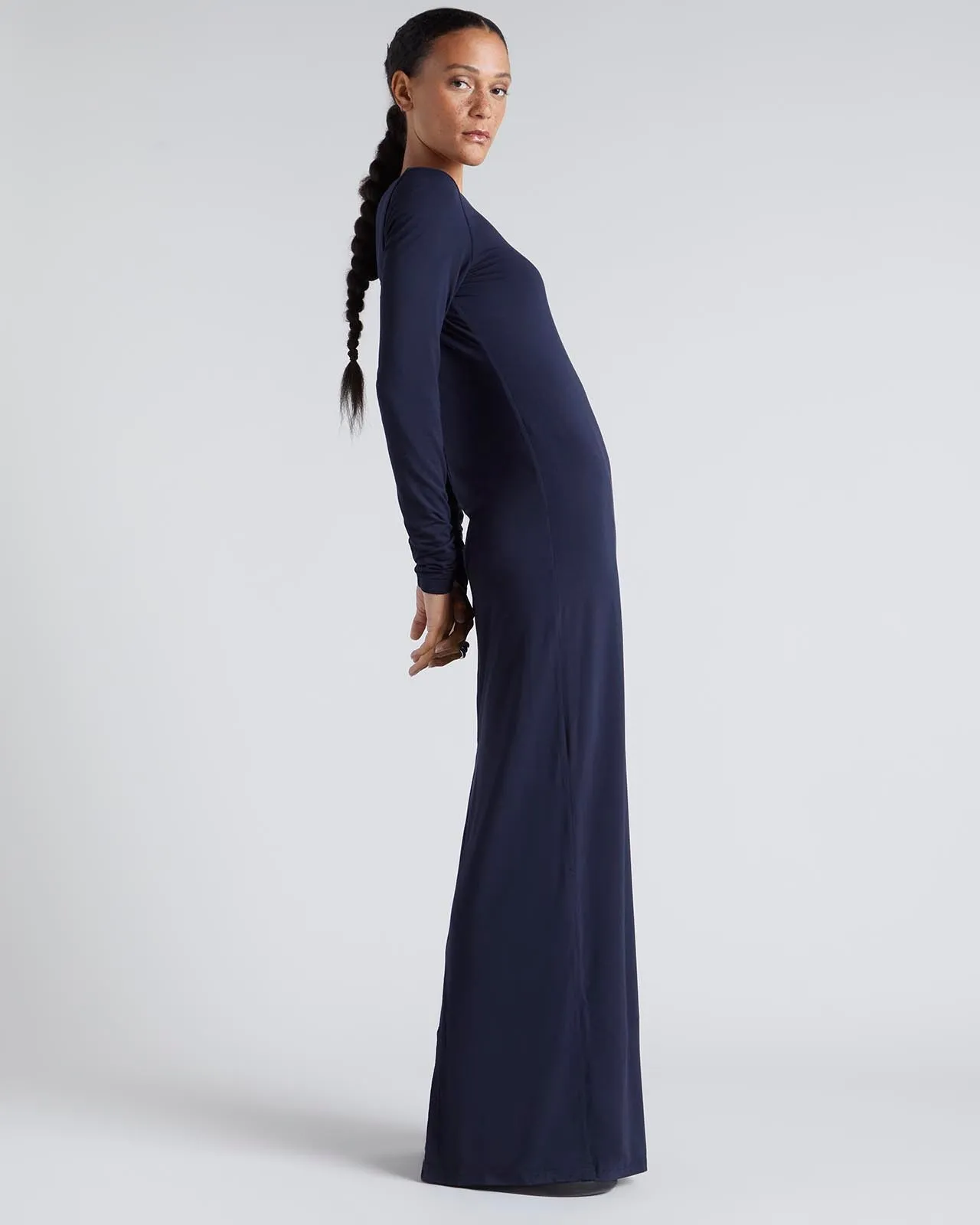 Kate Young x Splendid Silk-Modal Long Sleeve Dress