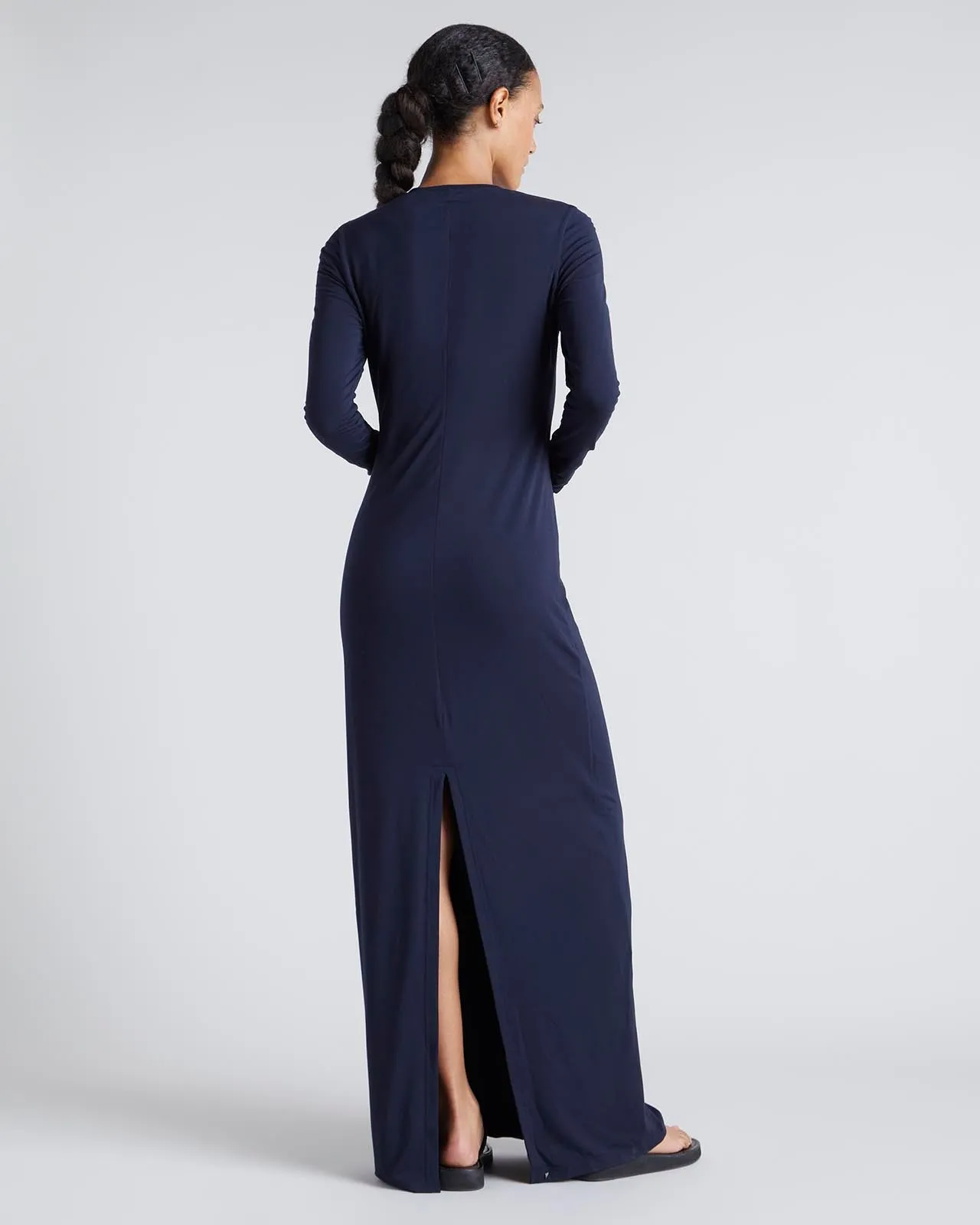 Kate Young x Splendid Silk-Modal Long Sleeve Dress