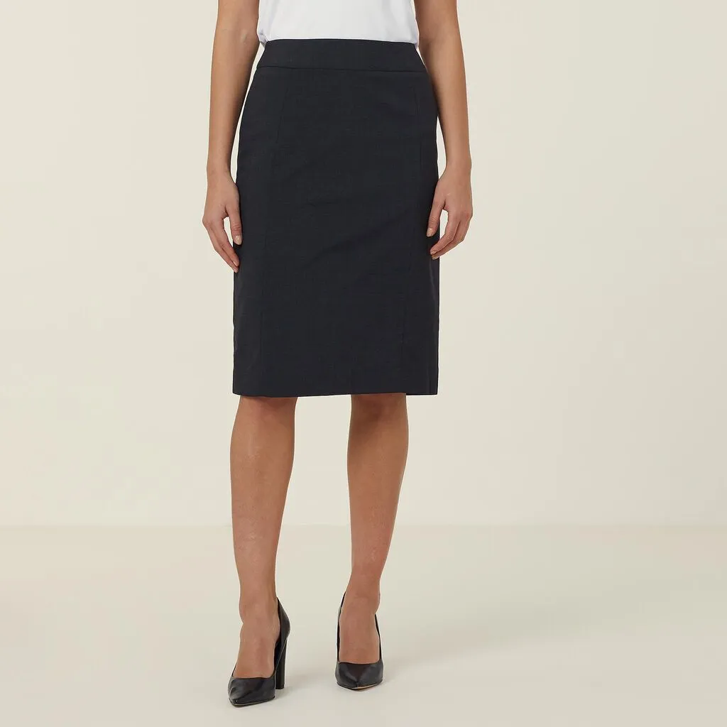 Ladies Stretch Wool Blend Panel Pencil Skirt - CAT2MG