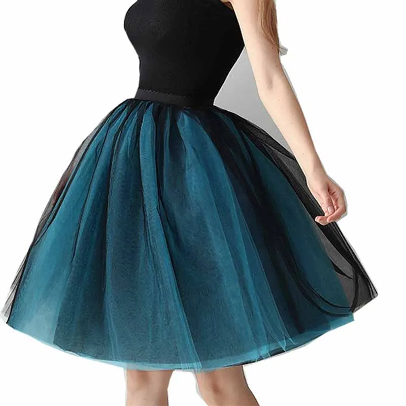 Lady's Princess Tutu Skirt Tulle Mini Short Skirt Ombre Underskirt