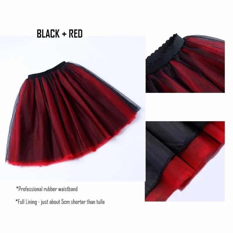 Lady's Princess Tutu Skirt Tulle Mini Short Skirt Ombre Underskirt