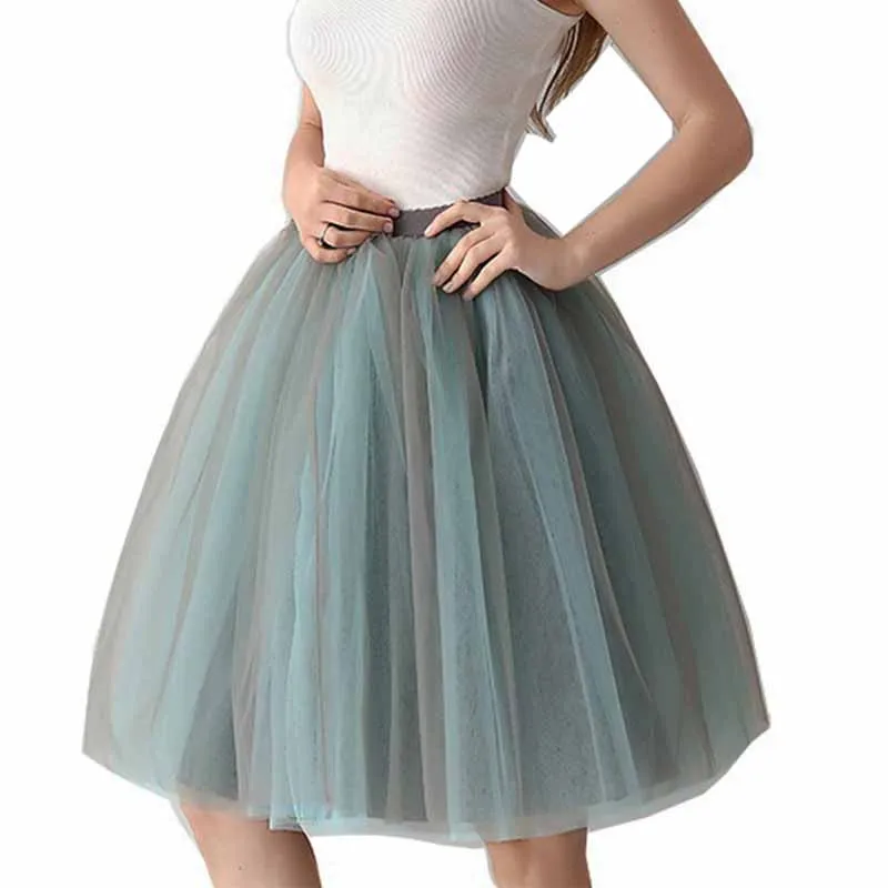 Lady's Princess Tutu Skirt Tulle Mini Short Skirt Ombre Underskirt