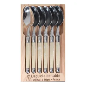 Laguiole Jean Dubost Deluxe Light Horn Spoons Set of 6