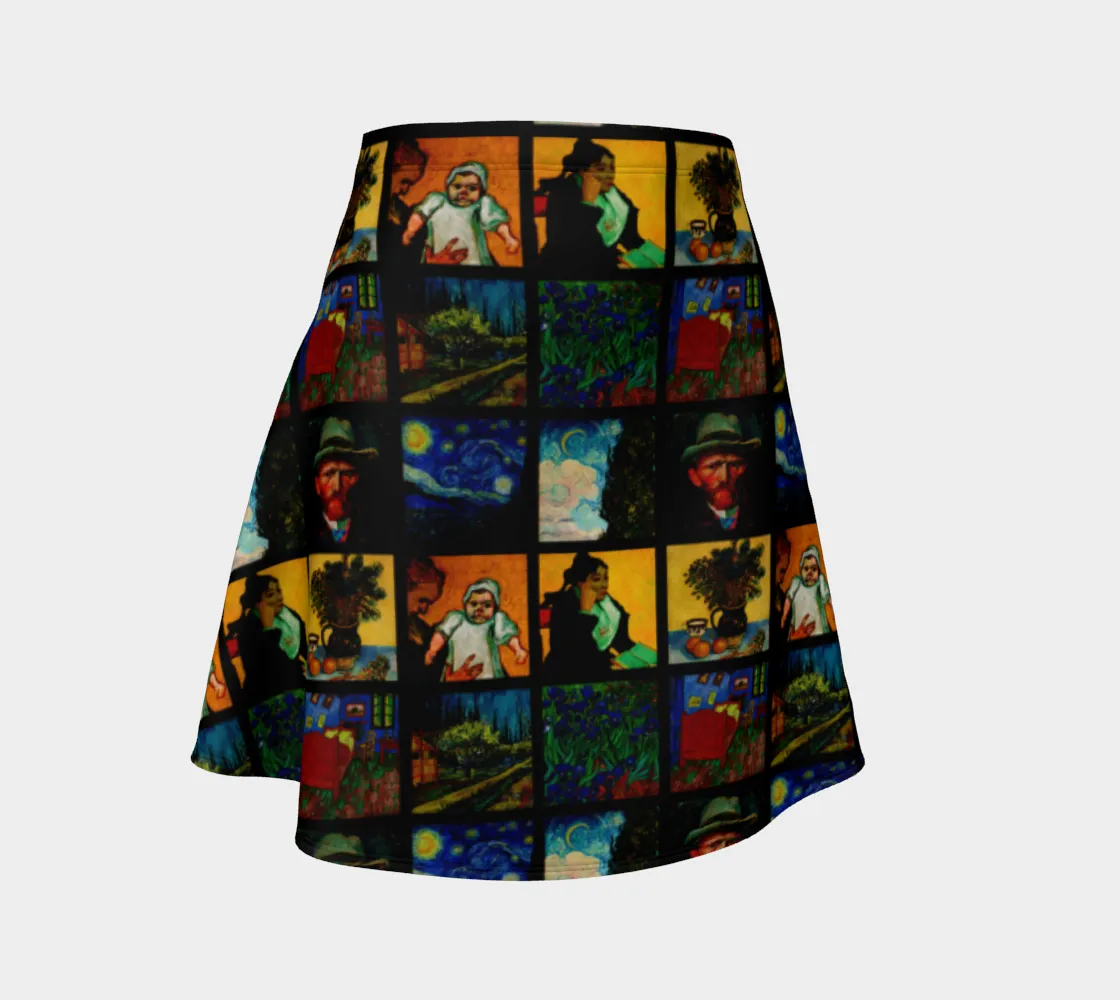 Let's Go Gogh Flare Skirt