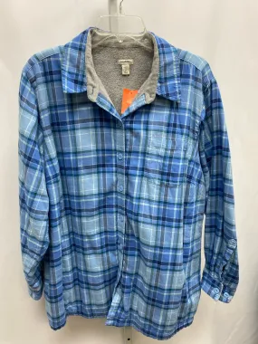 LL Bean Size 1X Blue Plaid Shacket