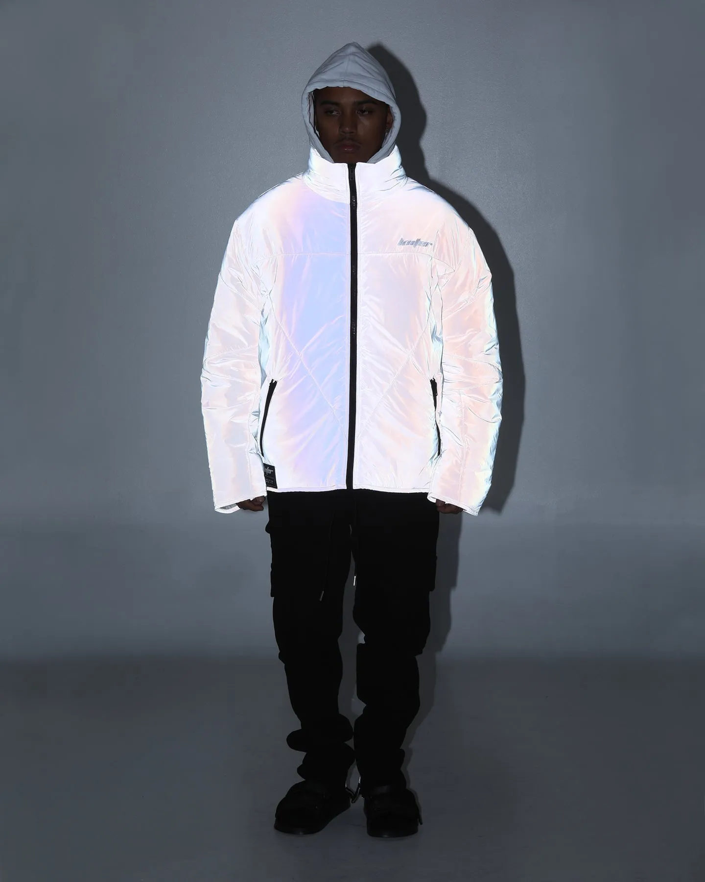 Loiter Reflective Spectrum Puffer Jacket V2 Pearl/White