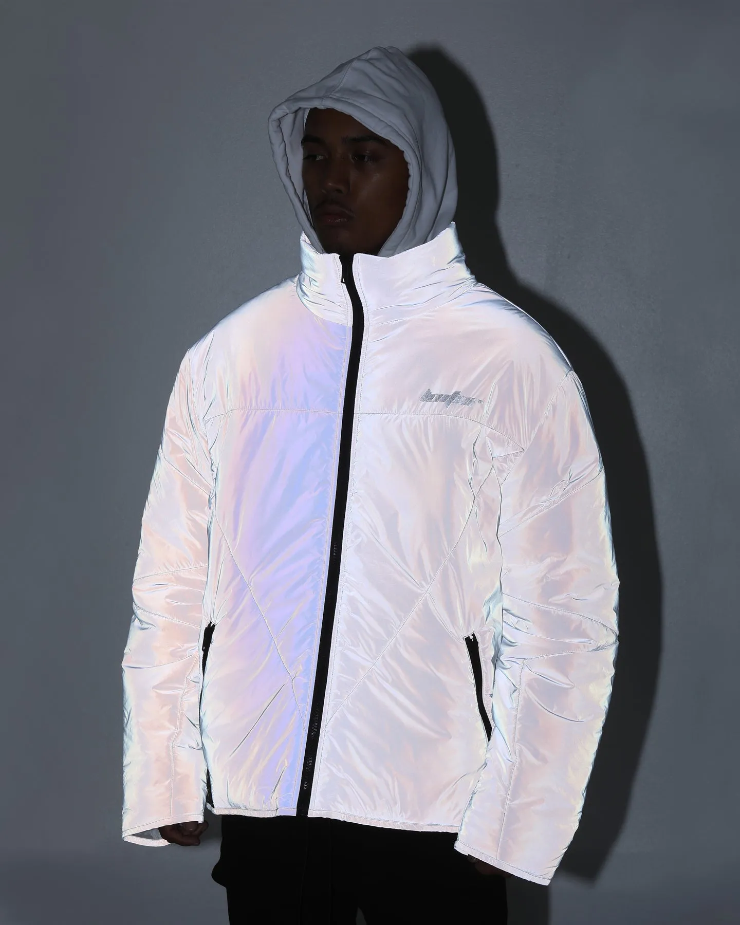 Loiter Reflective Spectrum Puffer Jacket V2 Pearl/White