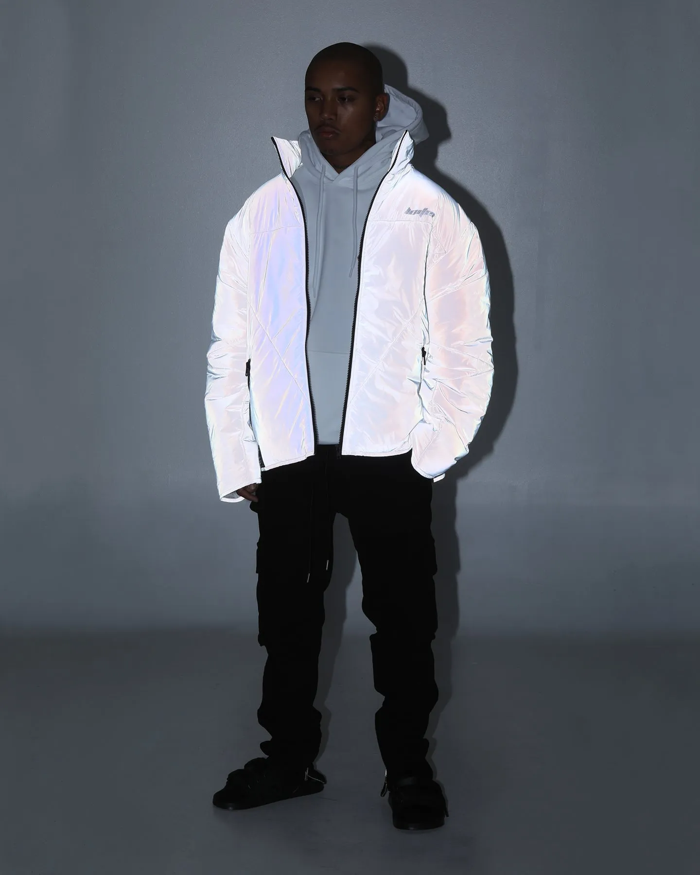 Loiter Reflective Spectrum Puffer Jacket V2 Pearl/White