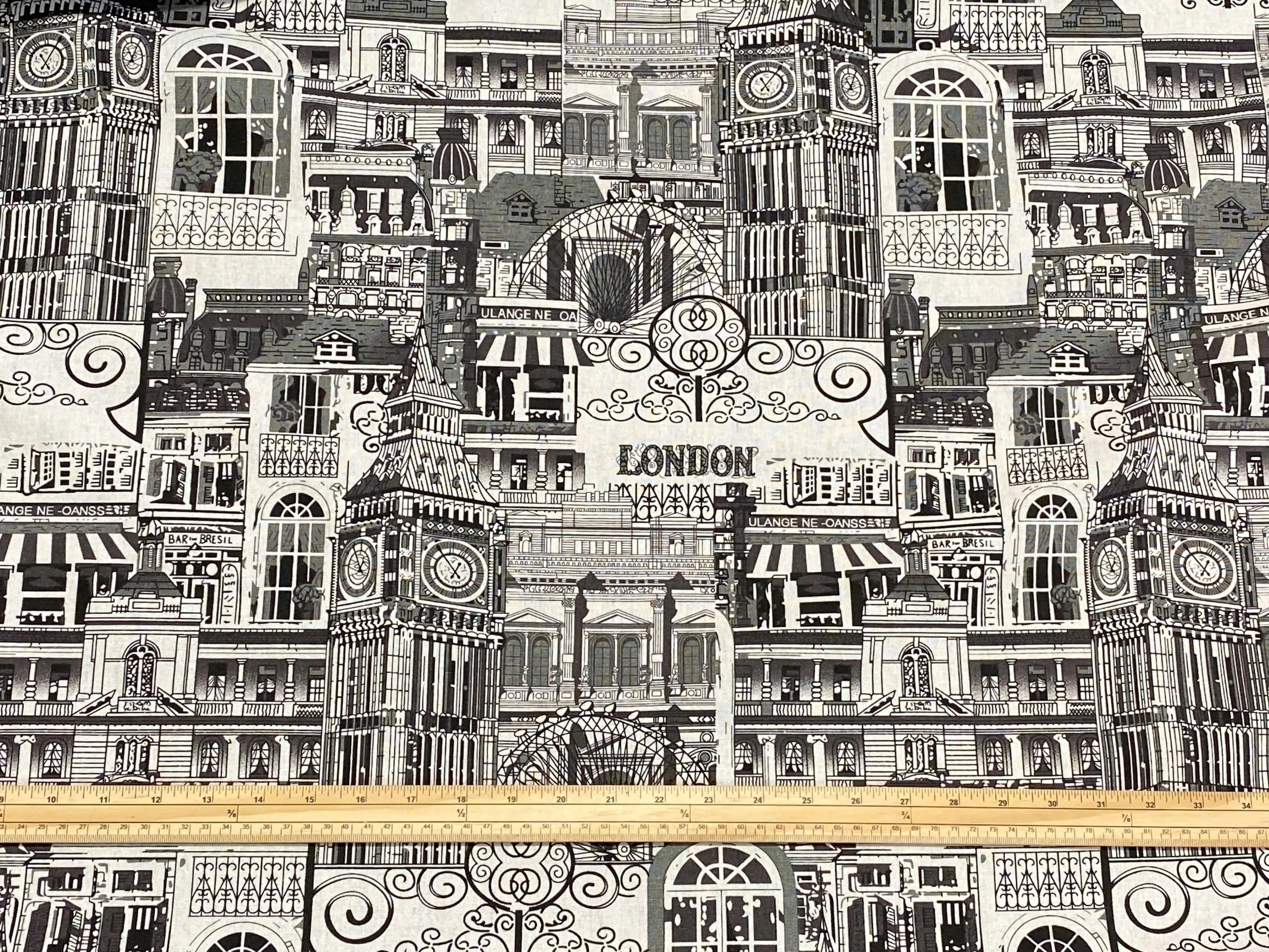 London City Print -  Faux Linen