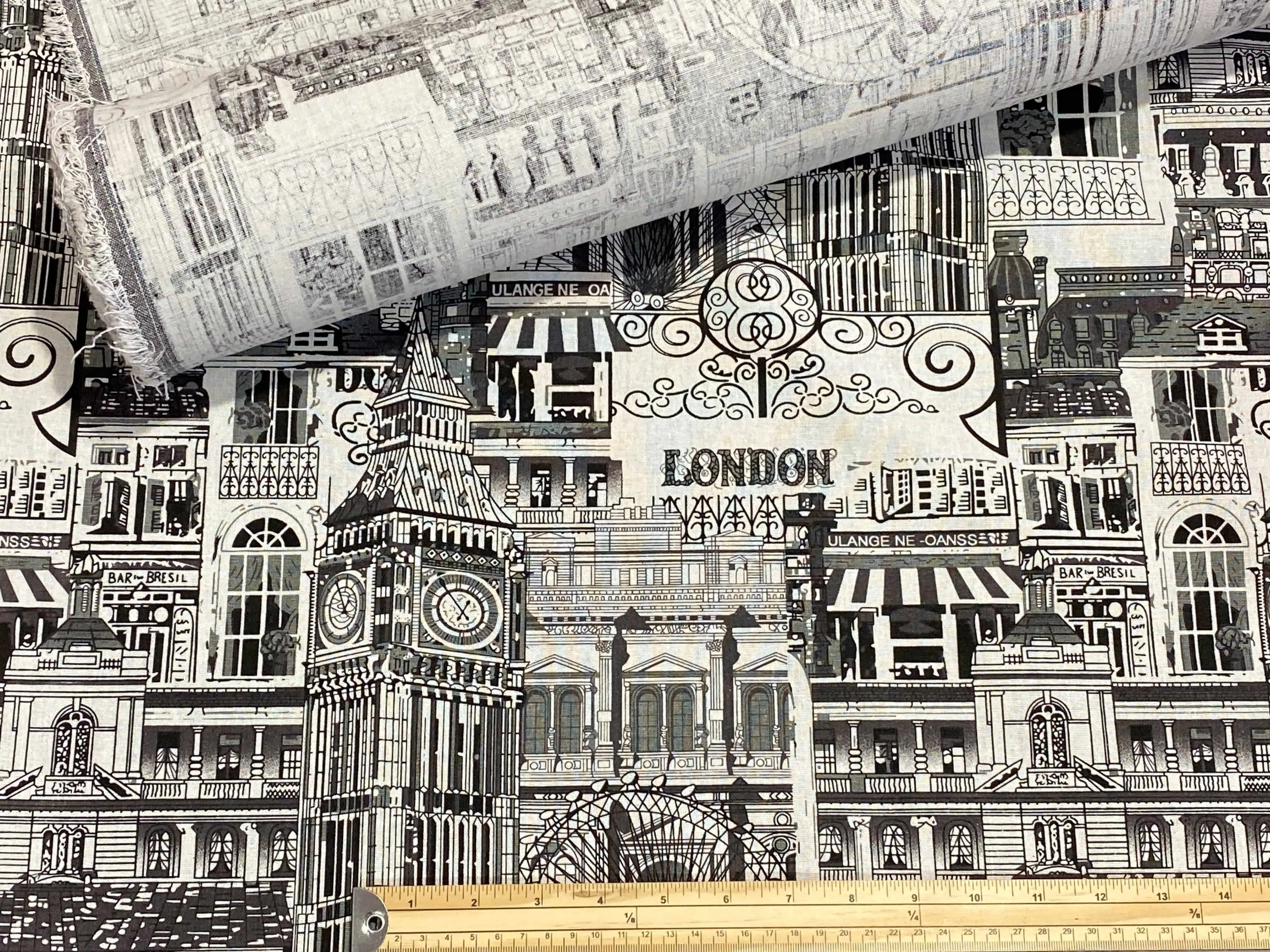 London City Print -  Faux Linen