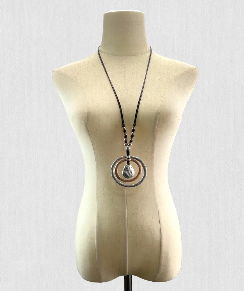 Long Sweater Necklace for Women Pendant Necklace Teardrop Circles