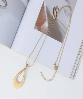 Long Sweater Necklace for Women Pendant Necklace Teardrop Shape